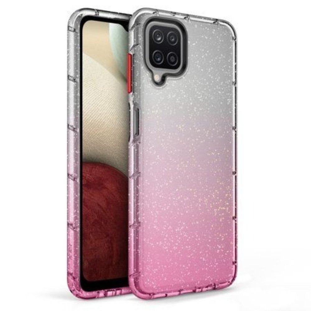 ZIZO SURGE Series for Galaxy A12 Case - Sleek Pink Glitter Case Customizable But
